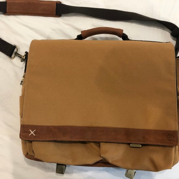Brand new tan canvas work / laptop bag - Picture 1 of 9